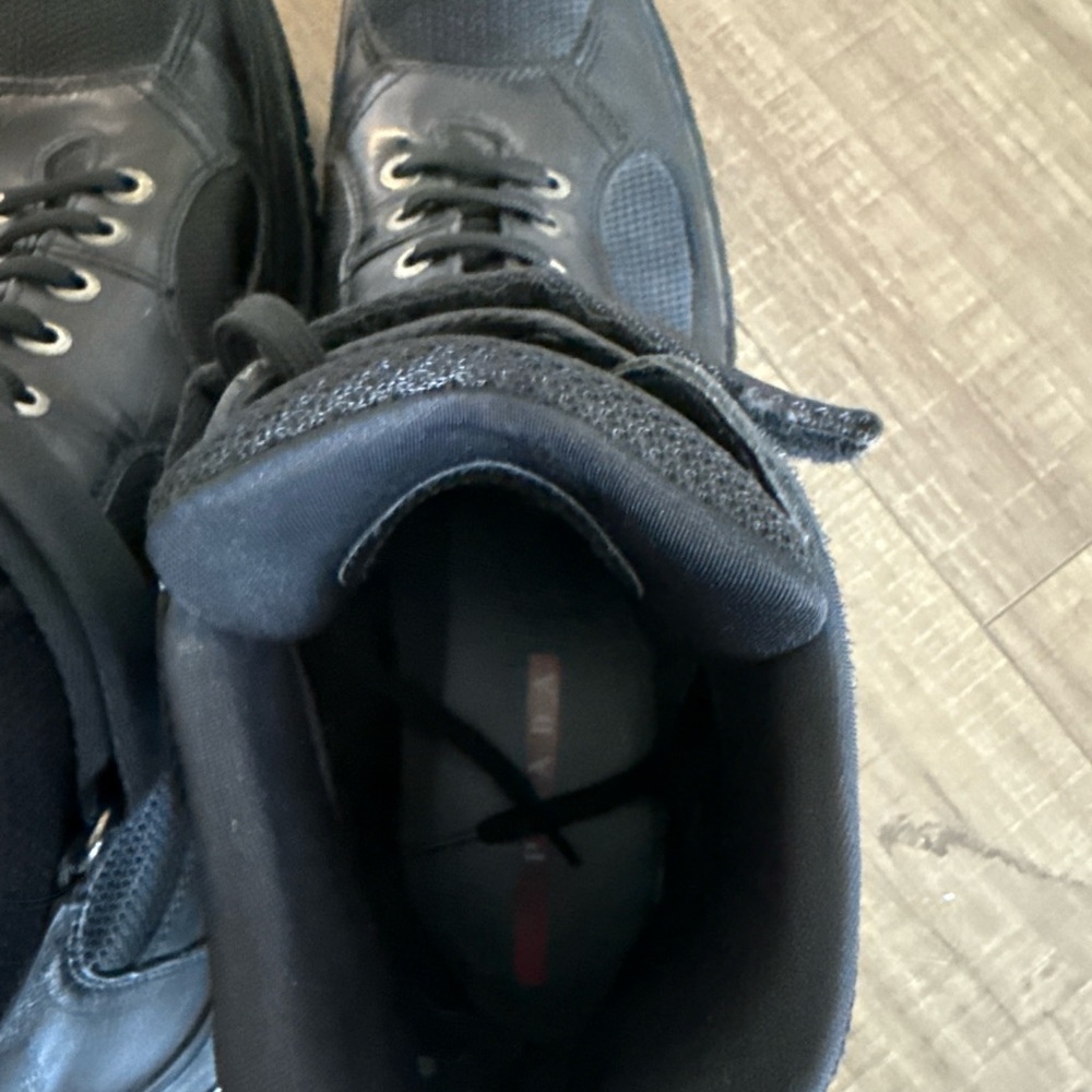 Prada Black Leather Boots with Velcro Strap - Picture 5 of 11